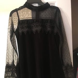Girls size 12 black velvet dress